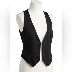 H&M Black Tailored V-Neck Suit Vest With Striped Lining Women’s Small